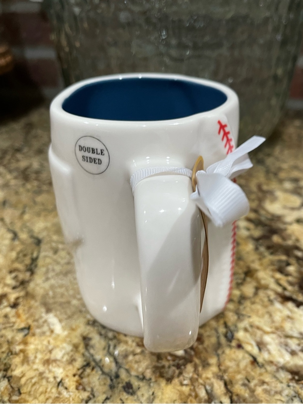 Rae Dunn Peanuts PLAY BALL double sided mug - snoopy baseball lacing Brand NEW - Picture 3 of 7
